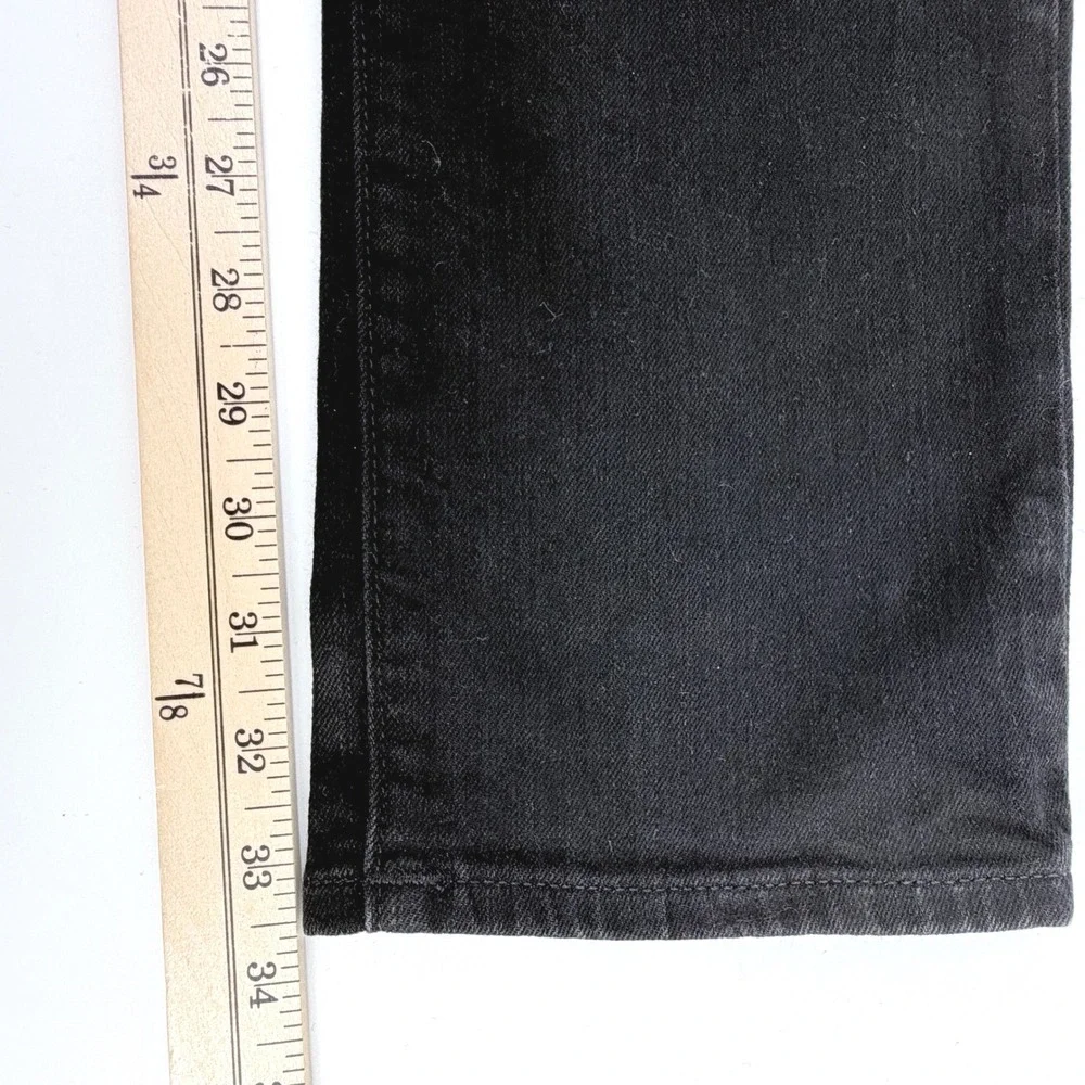 True Religion Rocco Moto Jeans Mens 34 Black Relaxed Skinny Skater Biker Moto
